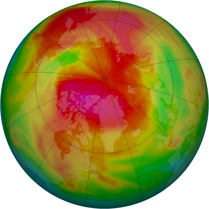 Arctic ozone map for 03 March 1981